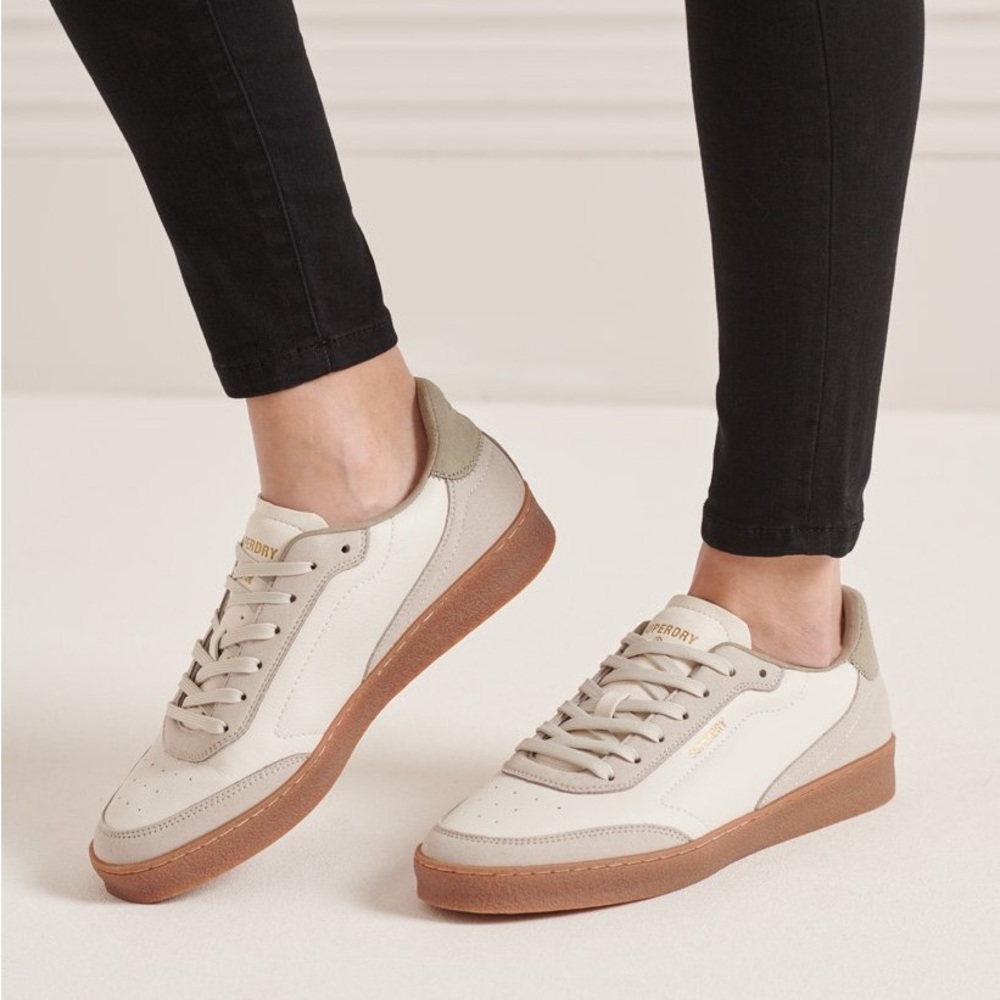 Superdry Vegan Retro Sleek Trainer Sneakers Vintage White 9